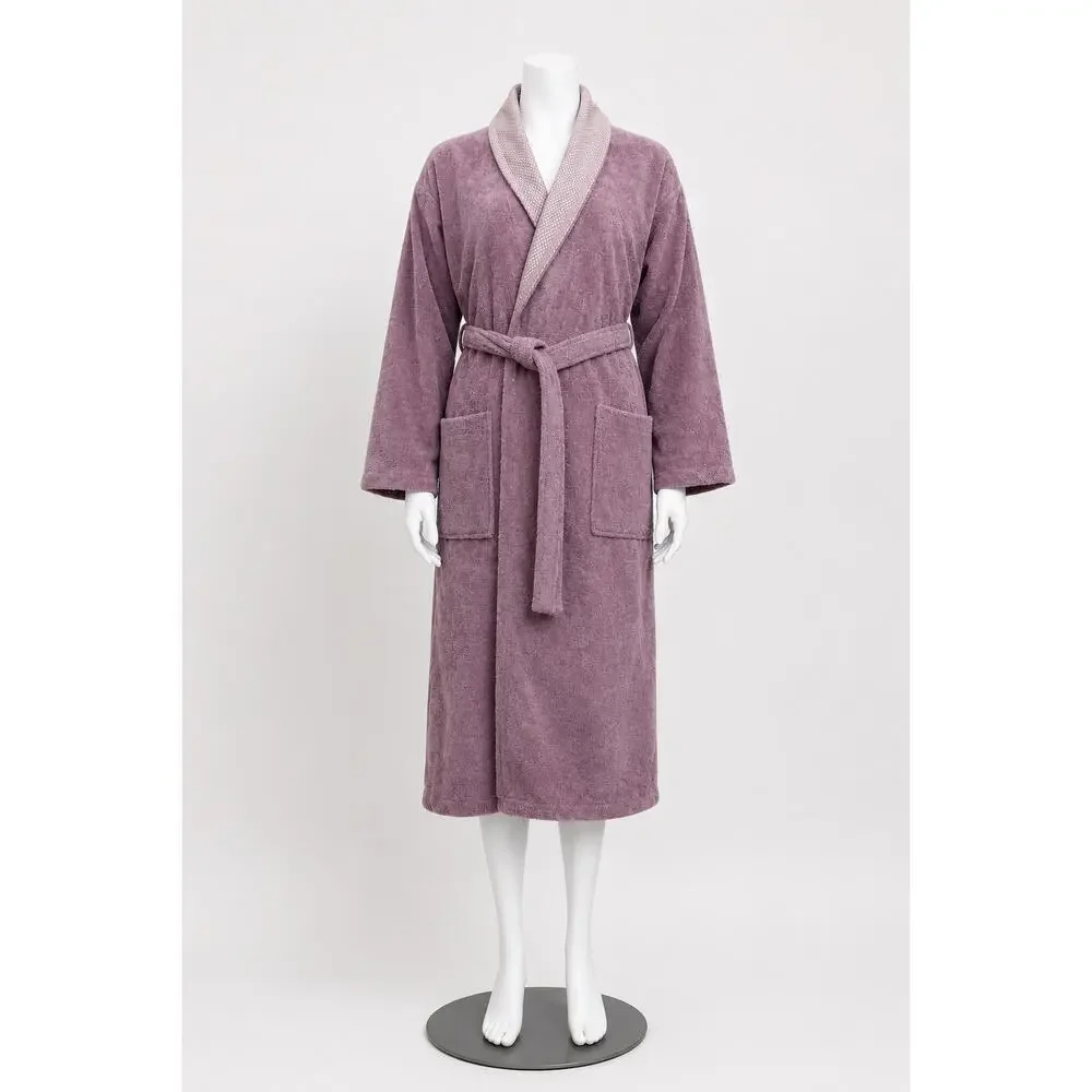 NEW Turkish 100% Cotton Bathrobe Large XL Purple Towel Robe Soft Luxury